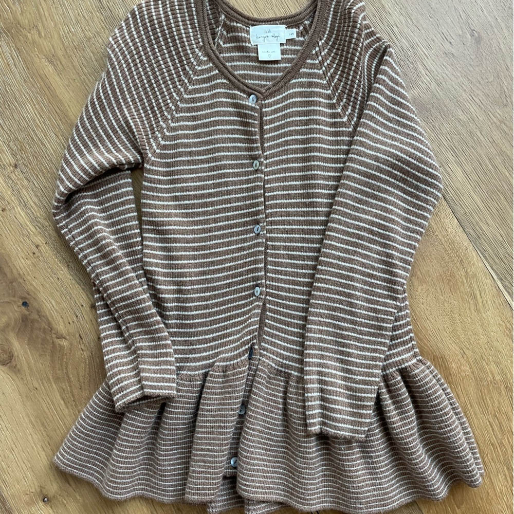 Konges Slojd stripe cardigan with ruffle